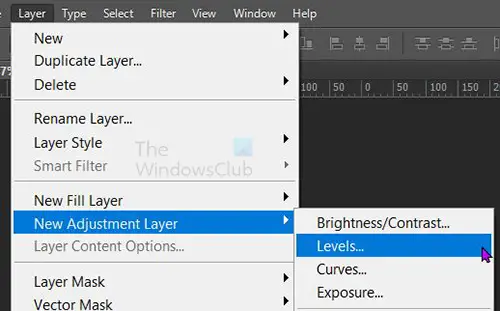 Create instant black-and-white photos using desaturate in Photoshop - levels adj layer