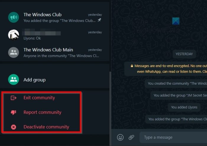 Exit WhatsApp Communities
