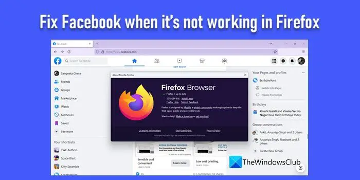 Fix Facebook when it’s not working in Firefox