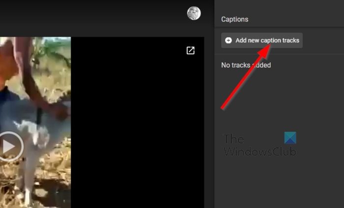 Google Drive add new caption tracks