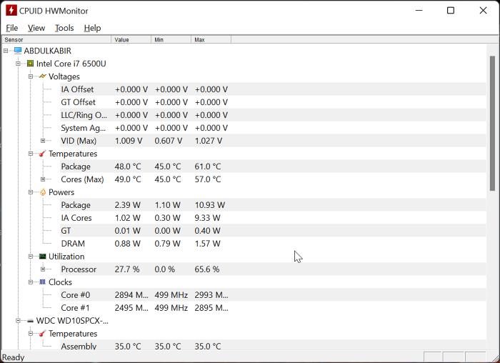 HWMonitorr best game monitoring software