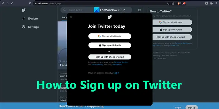 How to Sign up on Twitter