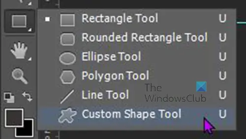 How to create a pattern from the custom shape tool in Photoshop - Custom shape tool