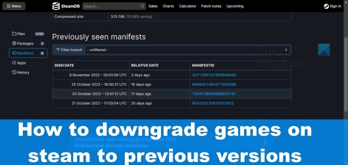 How to downgrade games on steam to previous versions