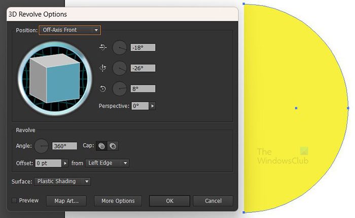 How to make swirl text in Illustrator - 3D revolve option