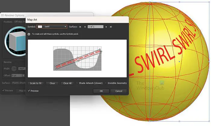 How to make swirl text in Illustrator - Text adjusted on the map and on the sphere