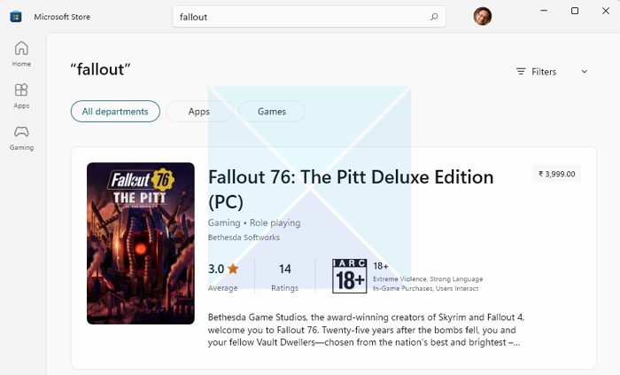 Install Fallout Microsoft Store