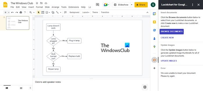 LucidChart Diagrams add-on for Google Slides