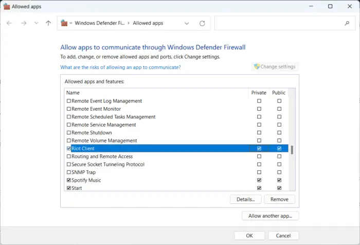 Modify Windows Firewall Settings