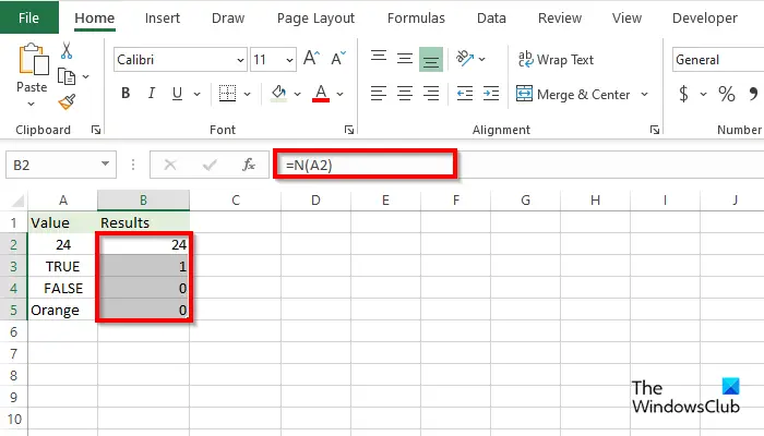 How to use the N function in Microsoft Excel - 97