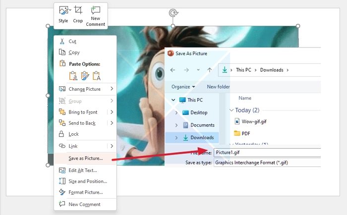 Save GIF from PowerPoint