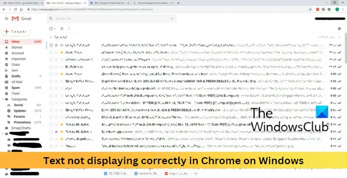 Text not displaying correctly in Chrome on Windows