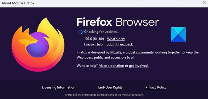 Updating Firefox to the latest version