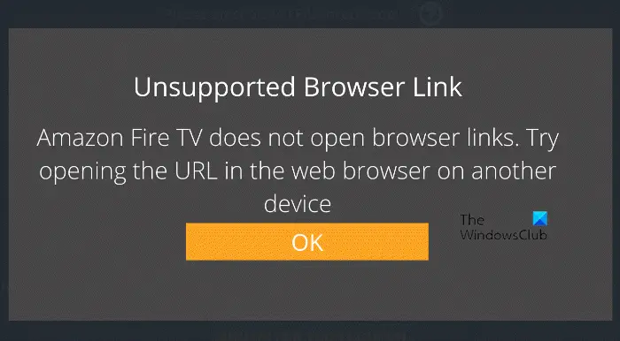 Amazon Fire TV does not open browser links
