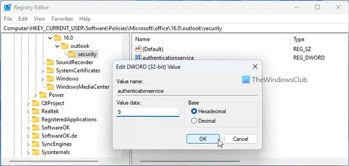 How to configure Exchange Server authentication in Outlook