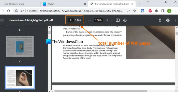 count multiple pdf pages web browser
