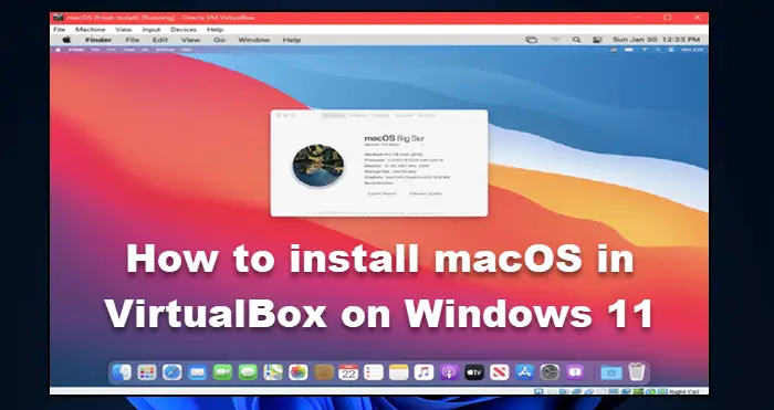 install macOS in VirtualBox on Windows 11