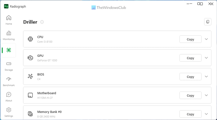 Radiograph app will monitor PC Temperature, Power & Performance