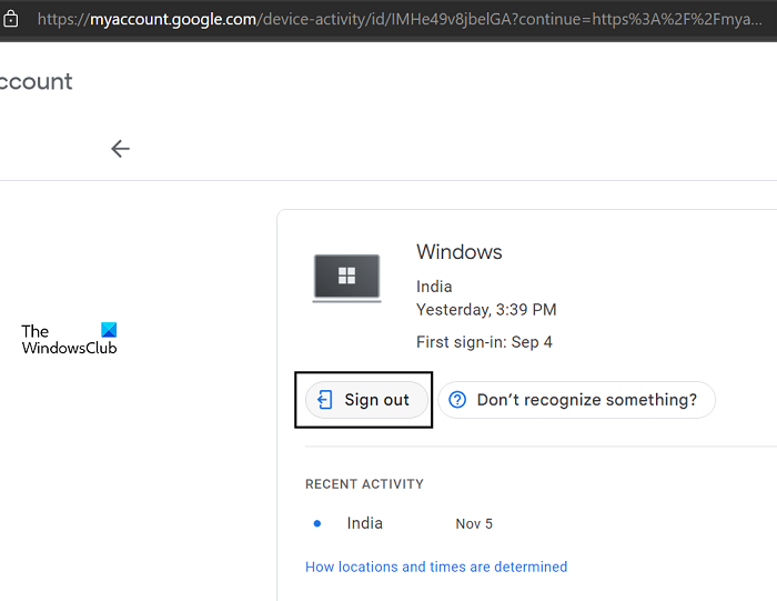 Log Gmail out of all your devices