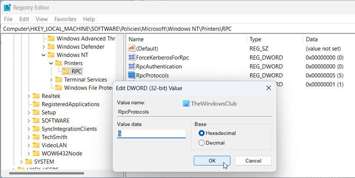 How to switch Network printing between TCP and RPC in Windows 11