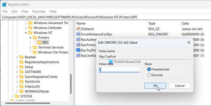 How to switch Network printing between TCP and RPC in Windows 11