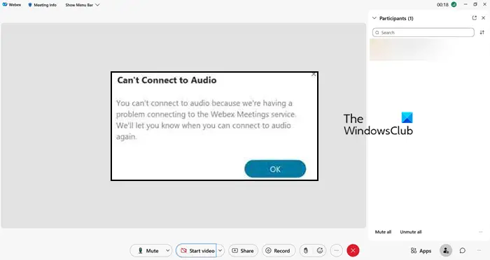 Fix Cisco Webex Can't connect to audio