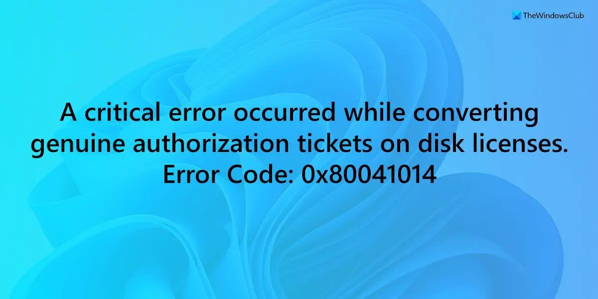 Arreglar el error de activación de Windows 0x80041014