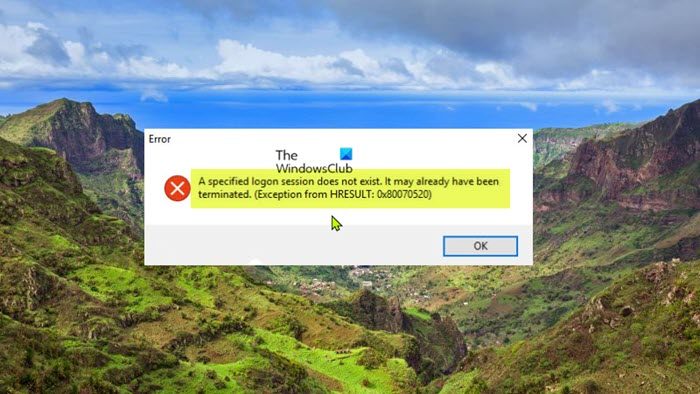 A specified logon session does not exist - Task Scheduler Error A specified logon session does not exist - Task Scheduler Error