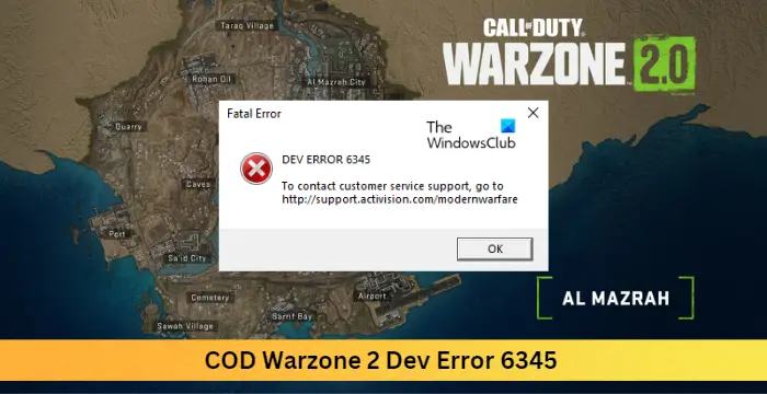 COD Warzone 2 Ошибка разработчика 6345