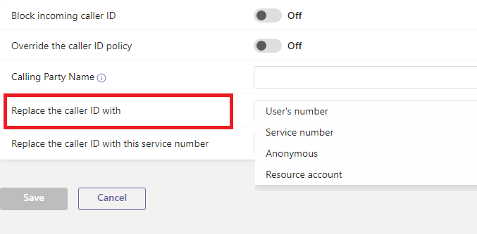Change Caller ID Policy Microsoft Teams