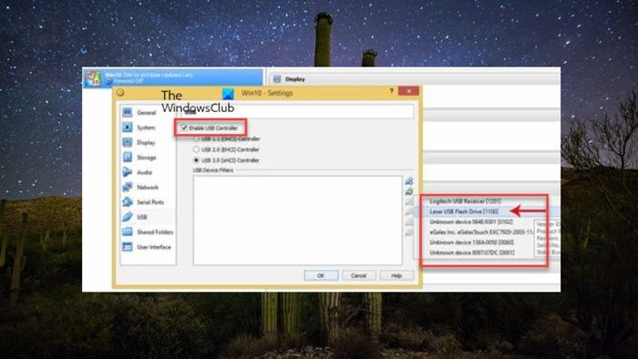 Create USB filter in the VirtualBox VM settings