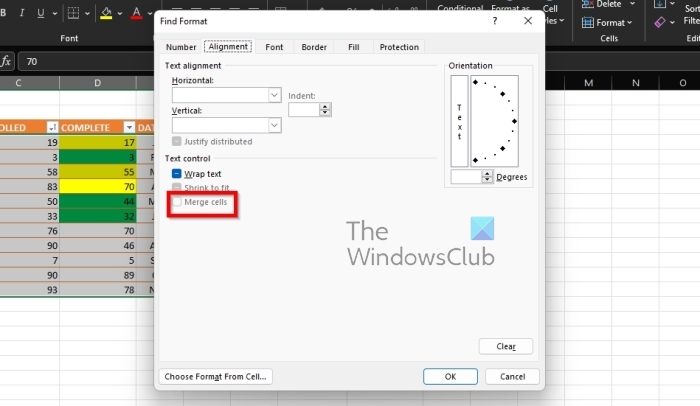 Find Format Merged Cells Excel