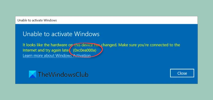 Fix 0xc0ea000a Windows 11 Activation Error Code