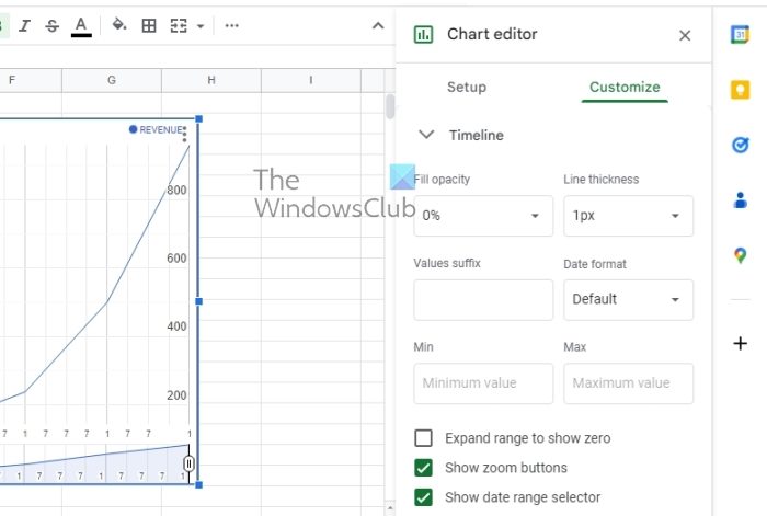 Google Sheets customize chart