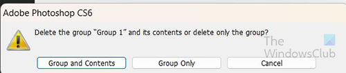 How to use group in Photoshop - Delete group options