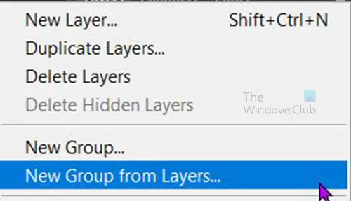 How to use group in Photoshop - Layers panel group menu