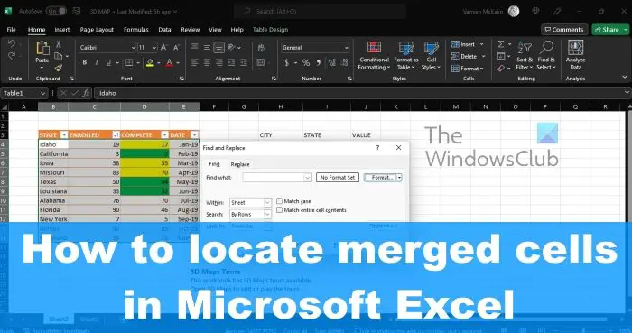 How to find Merged Cells in Excel