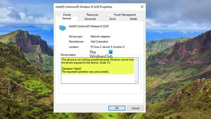 Network Adapter Code 31 error Network Adapter Code 31 error