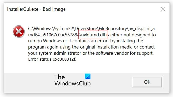 Nvldumd.dll Bad Image error in Windows