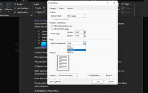 How to align Text vertically in Microsoft Word