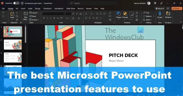 PowerPoint features and functions to use for presentations