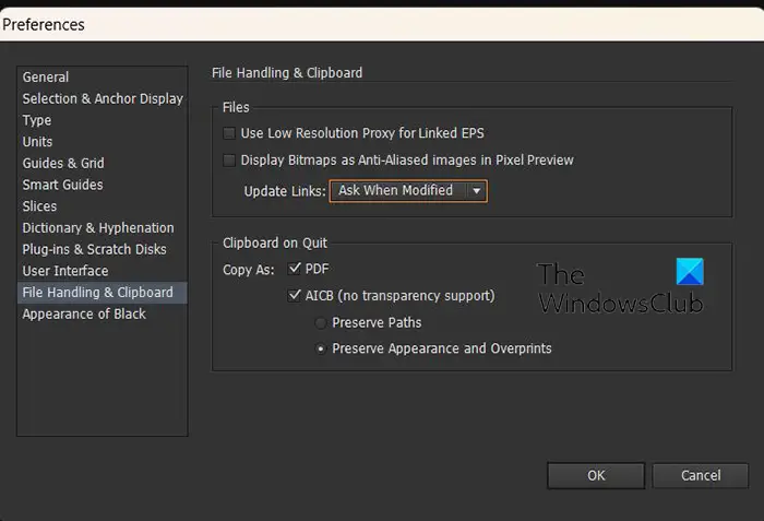 Recovering Illustrator files after a crash - Preferences