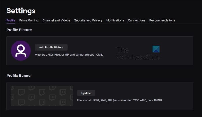 Twitch Add Profile Picture