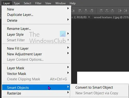 What are smart objects in Photoshop - Layer - smart object