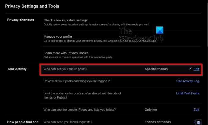 Your Activity Facebook