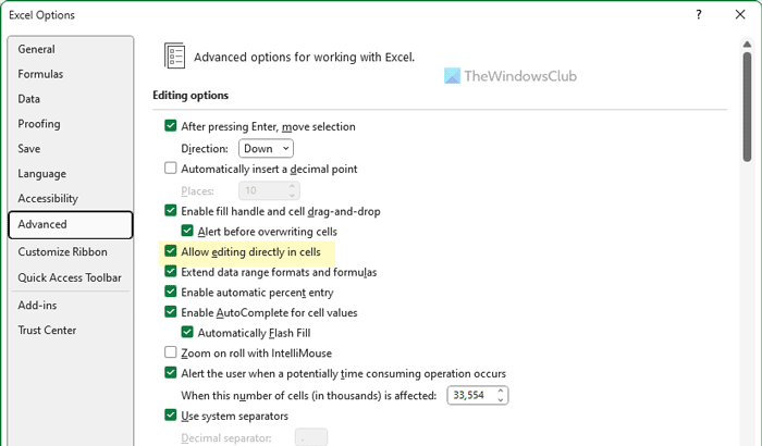 Default Excel settings you should change