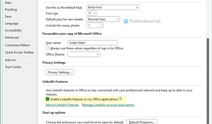 Default Excel settings you should change