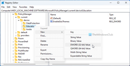 How to enable hidden Education Themes in Windows 11