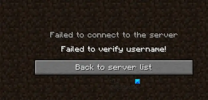 Failed to verify username in Minecraft
