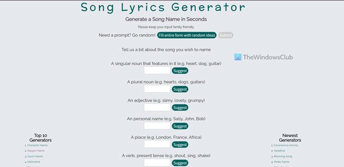 Best online song name generator apps